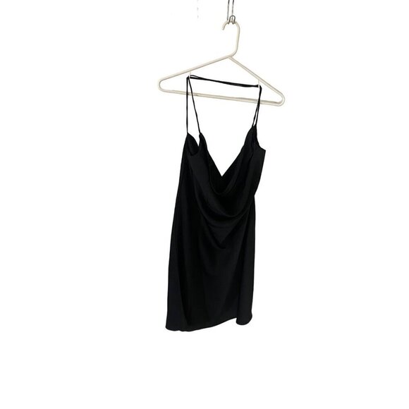 NWT The Blu Ivy Women's Black Satin Mini Cocktail Dress - Large - Picture 3 of 14